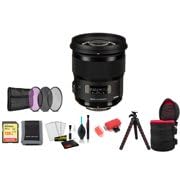 Sigma 50mm f/1.4 DG HSM Art Lens for Nikon F with 128GB Memory Card and Filter Kit International Model
