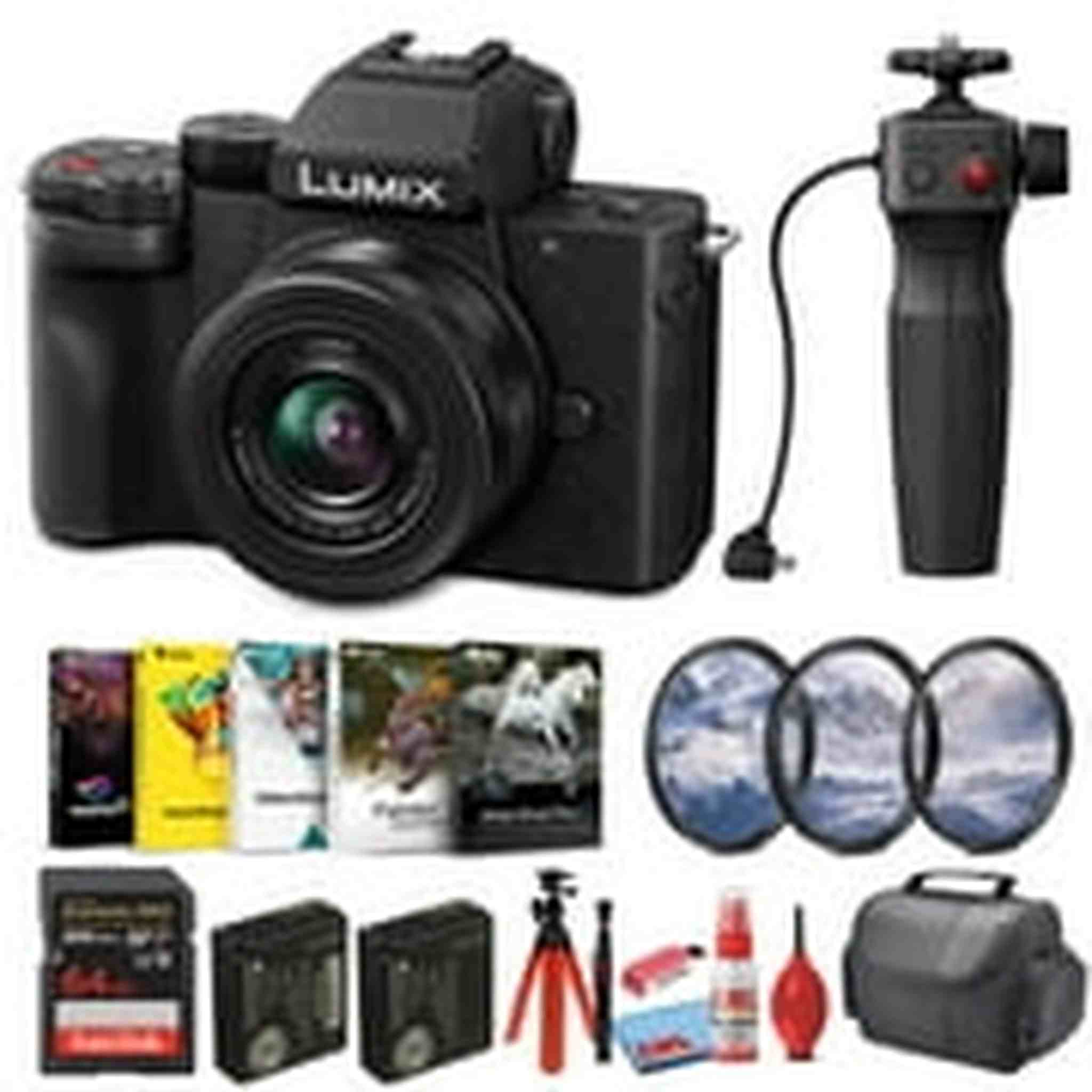 Panasonic Lumix G100 4K Mirrorless Camera with 12-32mm Lens and Tripod Grip Kit Panasonic