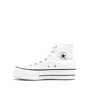Converse Women's Chuck Taylor All Star Lift Clean Sneaker, White/Black/White, 8