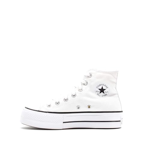 Converse Women's Chuck Taylor All Star Lift High Top Sneakers, White/Black/White, 9 Medium US