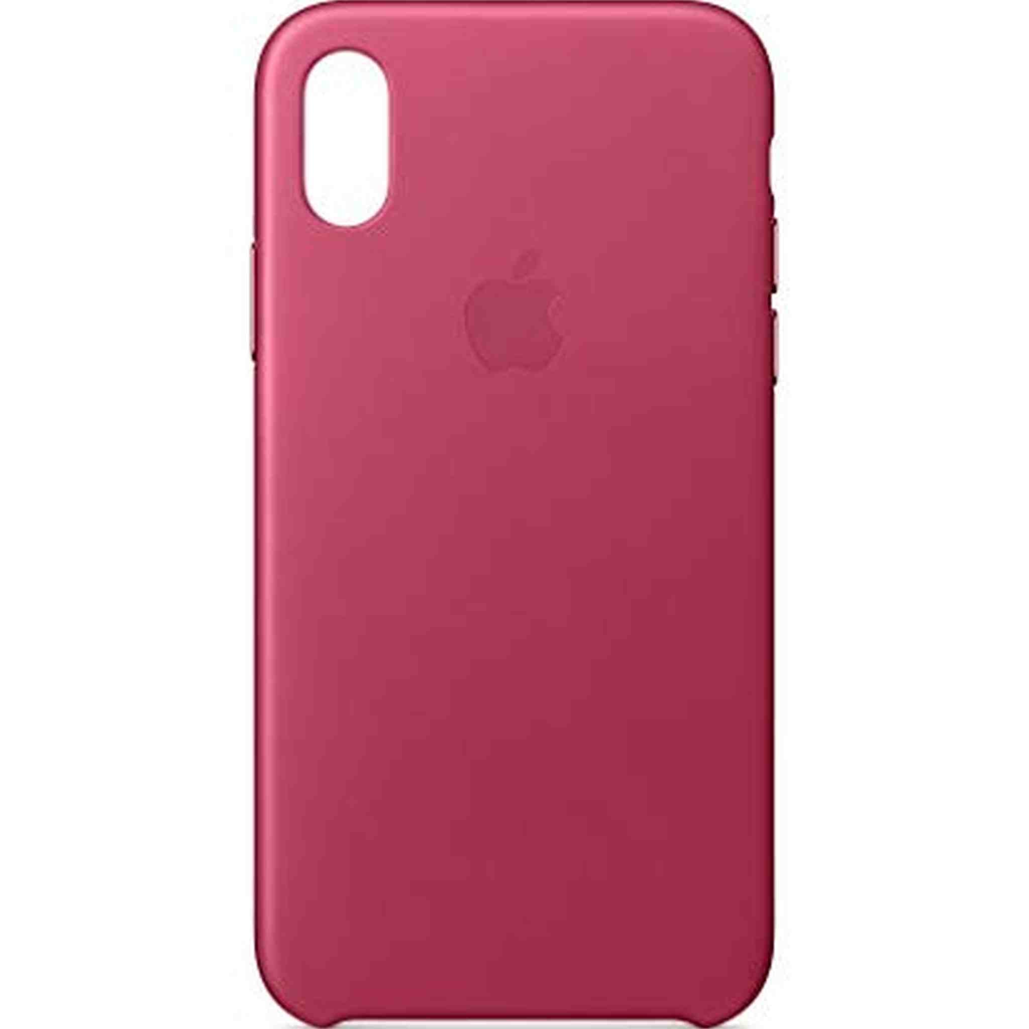 Apple iPhone X Leather Case - Pink Fuchsia Renewed - Reconditioned Apple