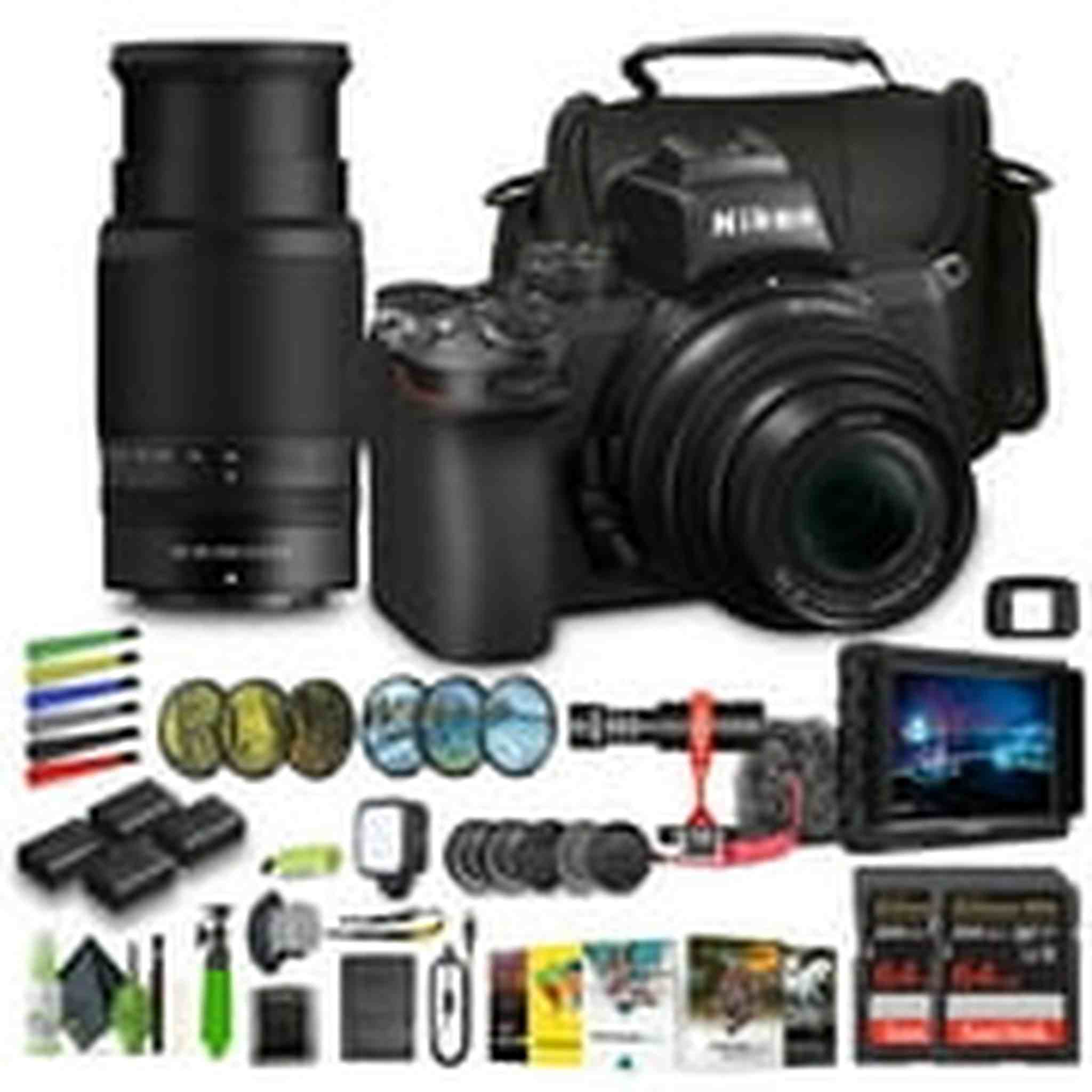 Nikon Z50 Compact Lightweight Mirrorless Camera with 16-50mm and 50-250mm Lenses 1632 Bundle