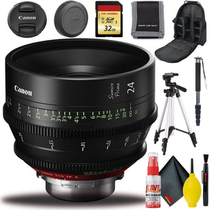 Canon 24mm Sumire Prime T1.5 PL Mount, Ft with Monopod, Tripod, Bag Bundle