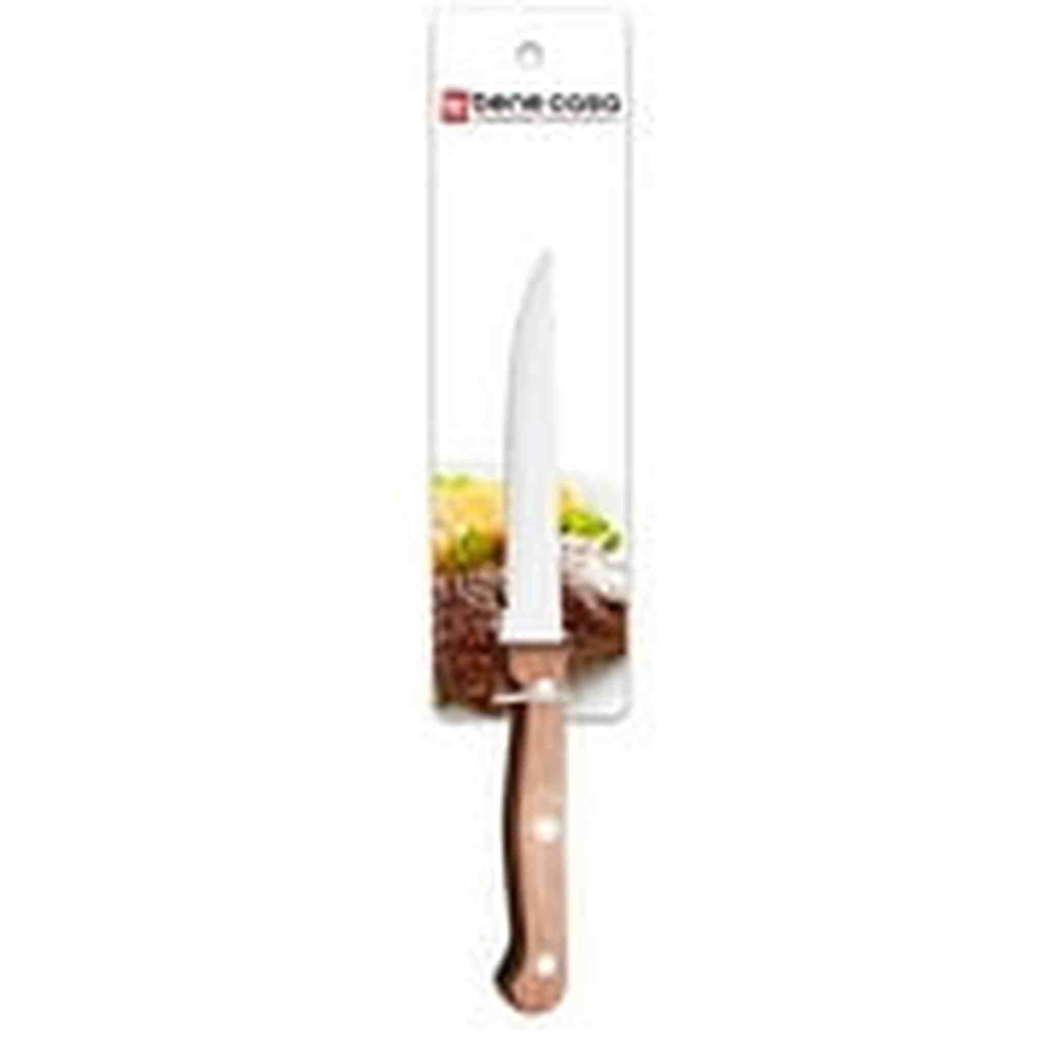 Bene Casa Chef knife with rosewood handle, stainless steel blade, full tang and triple riveted handle 5" Serrated Steak Knife Overstock
