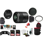 Panasonic Lumix G Macro 30mm f/2.8 ASPH. MEGA O.I.S. Lens with 2x 64 Memory Cards and More International Model