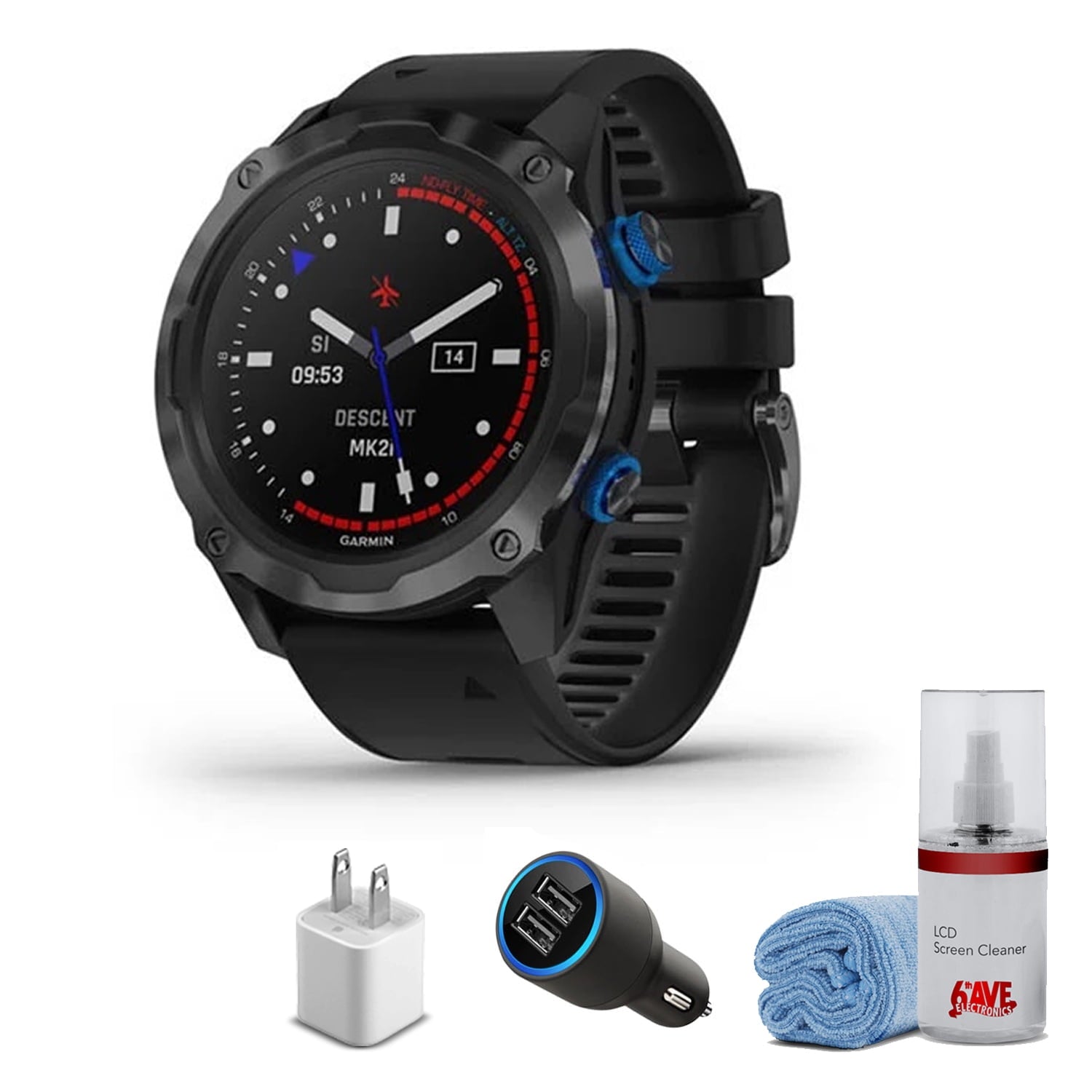 Garmin Descent Mk2i - Titanuim/Black Bundle + ACCESSORIES