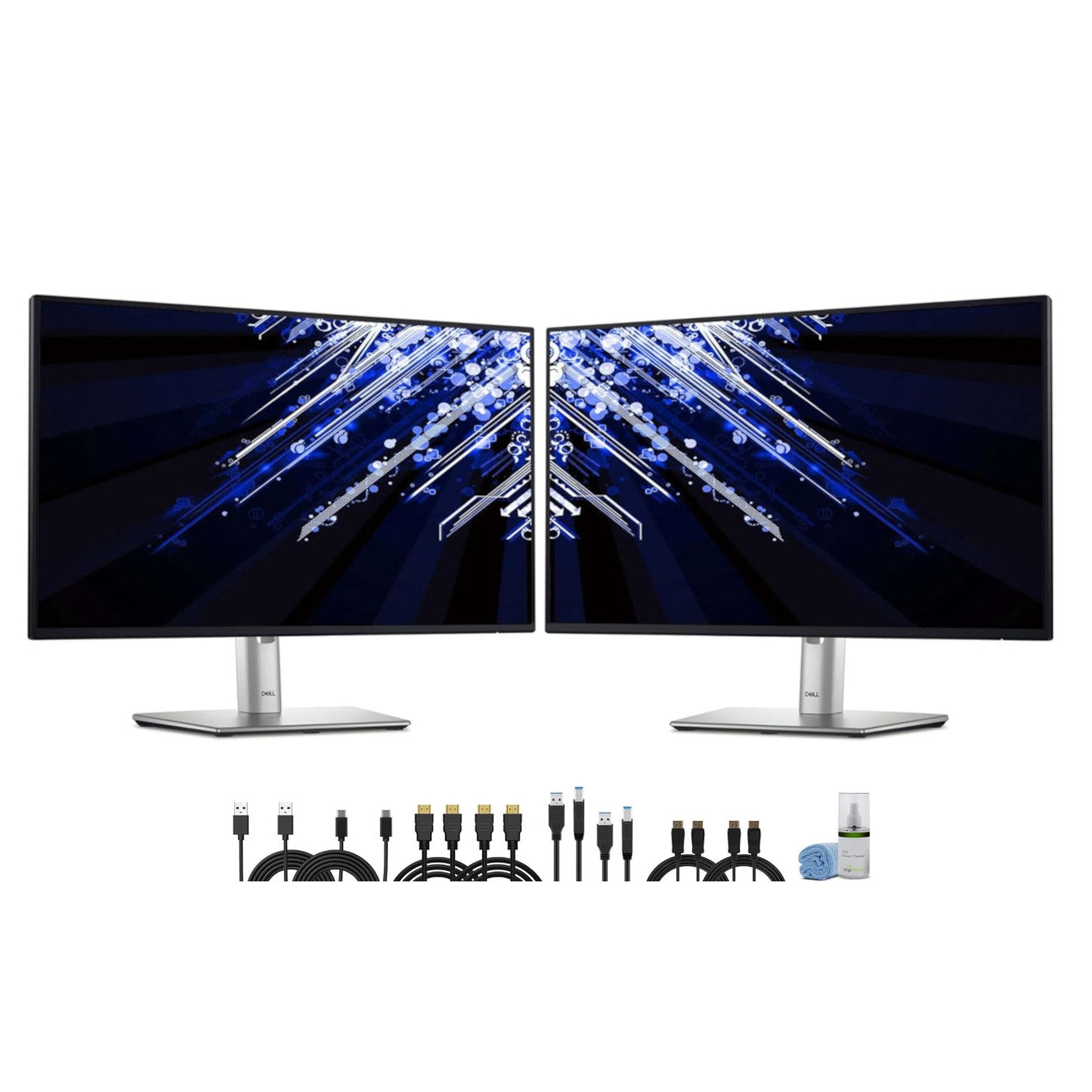 2 x Dell P2225H 22" Full HD, 1920 x 1080 Display, 16:9 IPS, LED, 100Hz Monitor Bundle