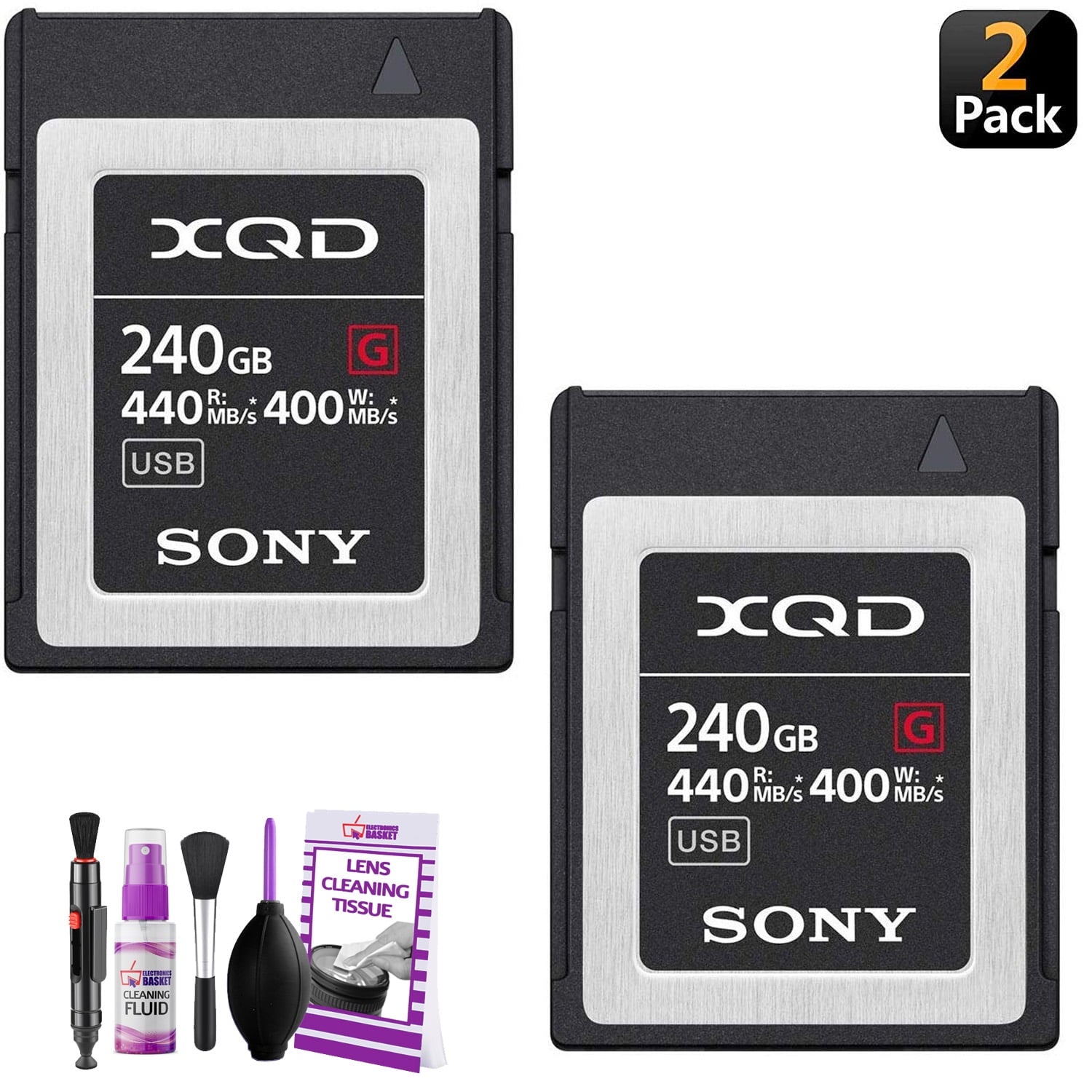 Sony Professional XQD G Series 240GB Memory Card (QD-G240F) (2-Pack)