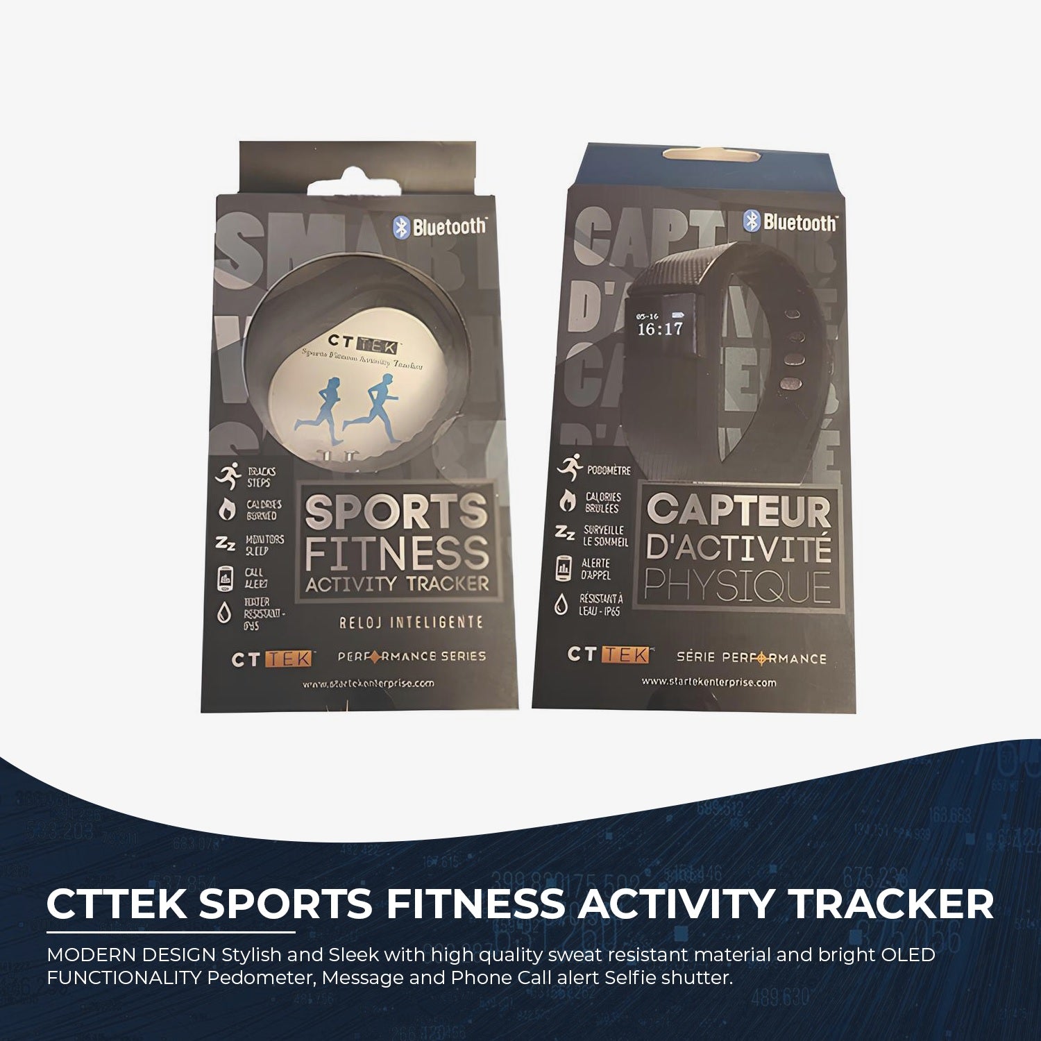 CTTEK Sports Fitness Activity Tracker (Black)