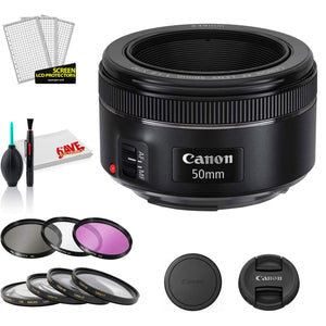 Canon EF 50mm f/1.8 STM Lens International Model Bundle with Filter Kits