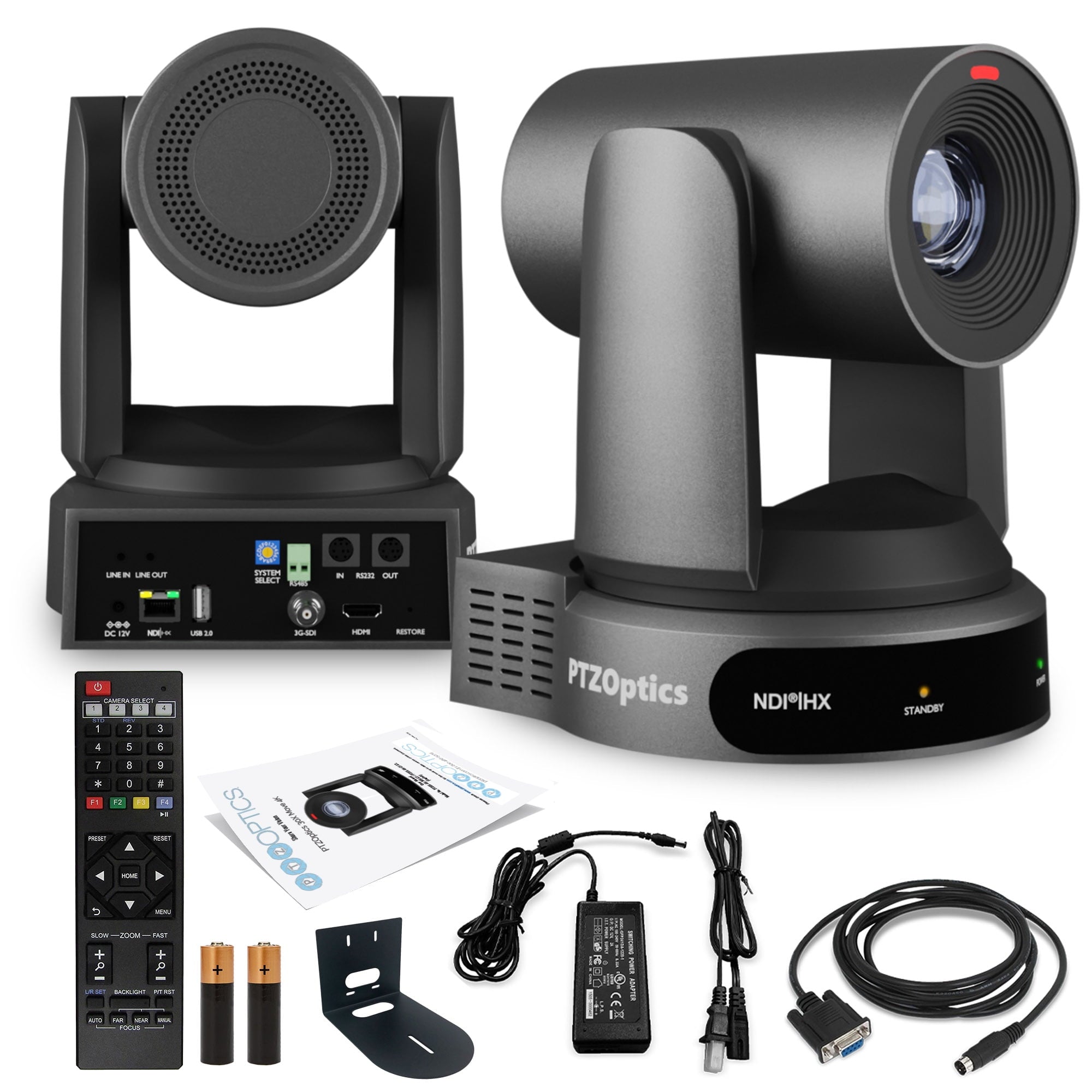 PTZOptics Move 4K PTZ Camera with 30x Zoom Gray PT30X-4K-GY-G3 + Wall Mount