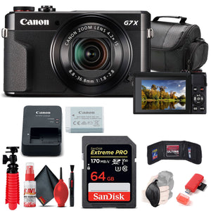 Canon PowerShot G7 X Mark II Digital Camera 1066C001 + 64GB Card + Basic Bundle