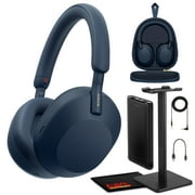 Sony WH-1000XM5 Noise-Canceling Wireless Over-Ear Headphones Blue Bundle