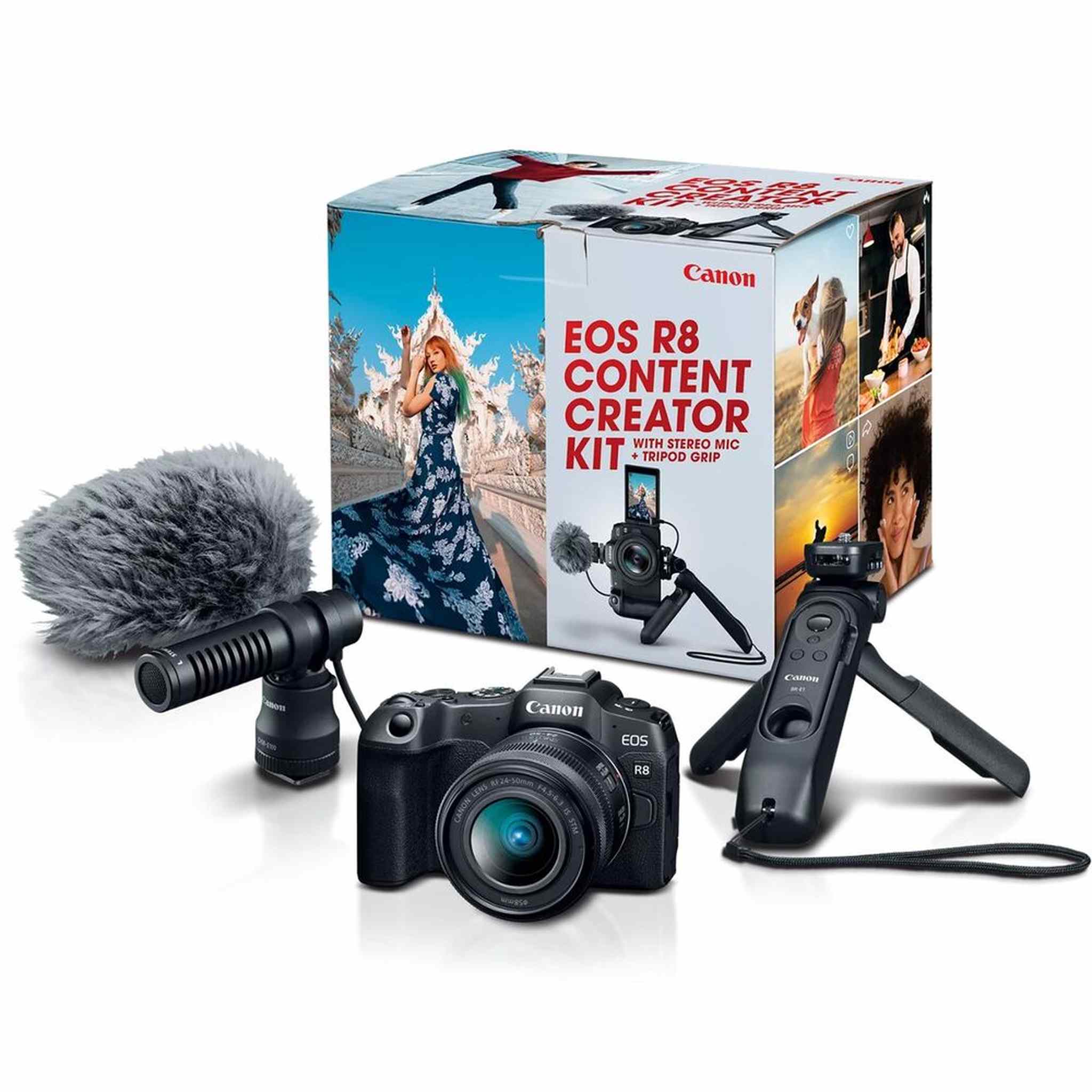 Canon EOS R8 Camera Content Creator Kit with RF 24-50mm f/4.5-6.3 IS STM Lens - Bundle Canon