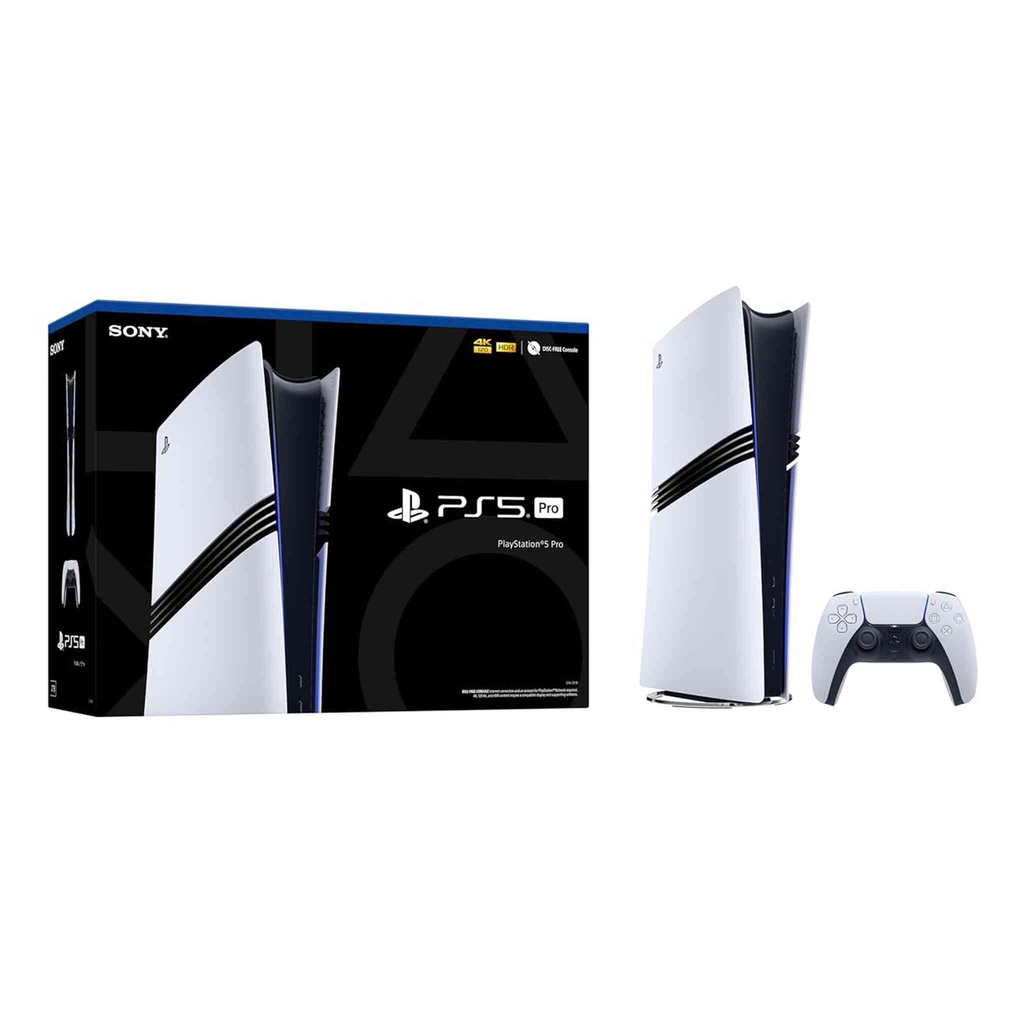PlayStation 5 Pro Console + Sony PS5 DualSense Wireless Controller V2 2024 White PlayStation