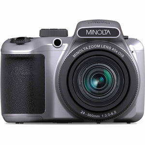 Minolta 20 Mega Pixels 40x Optical Zoom Digital Camera, 1080p FHD Video Bundle, Silver