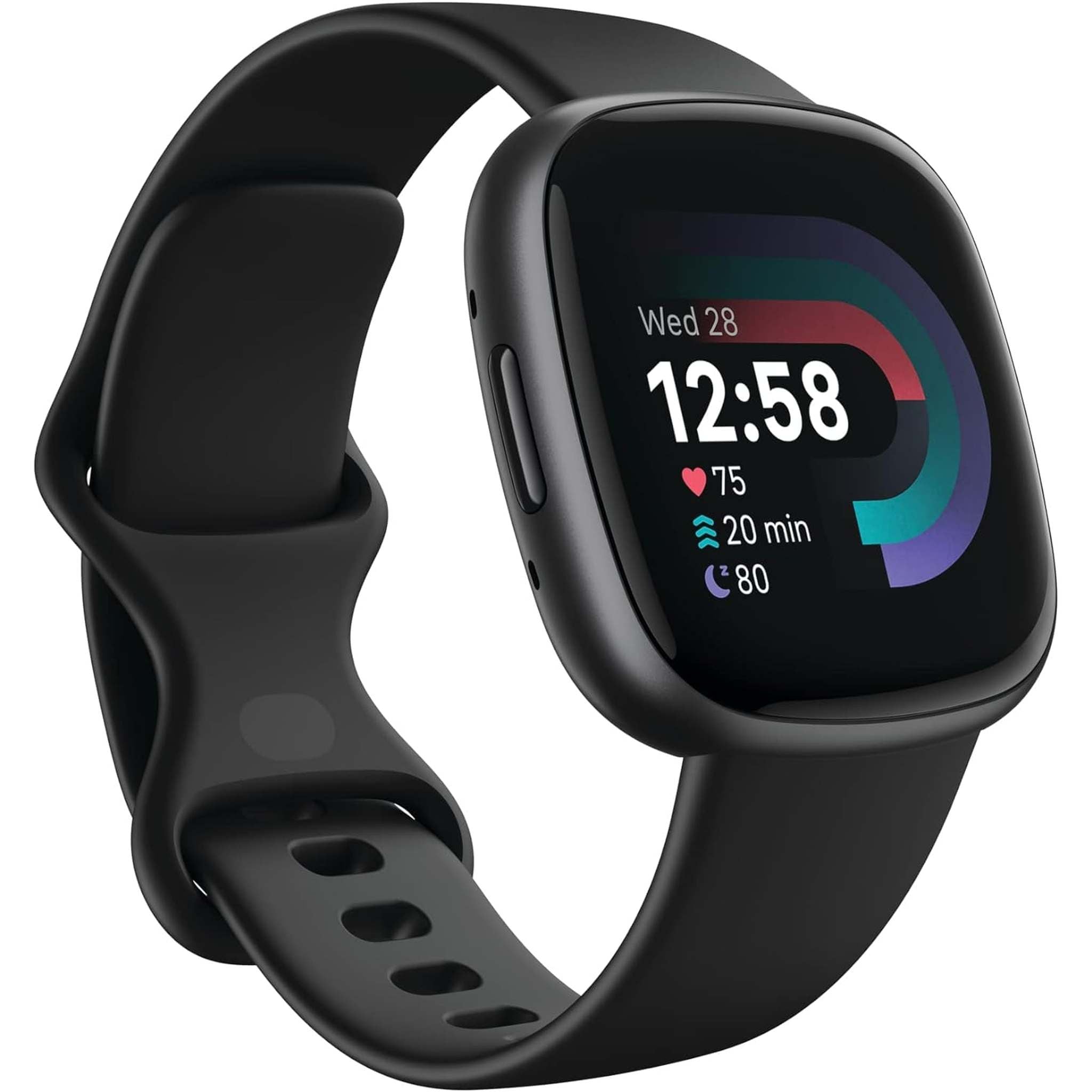 Fitbit Versa 4 Fitness Smartwatch Black/Graphite Bundle Fitbit