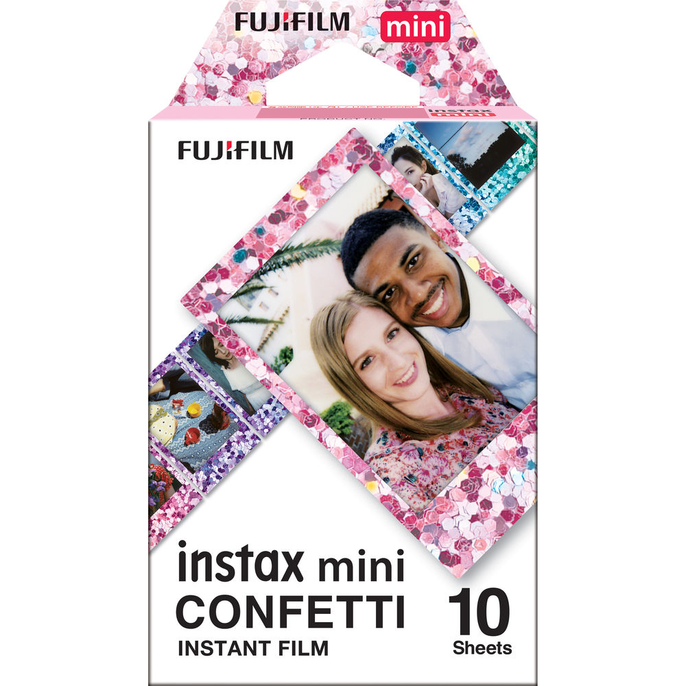 2xFUJIFILM INSTAX MINI Confetti Instant Film 10 Exposures , Microfiber Cleaning Cloth, Bundle