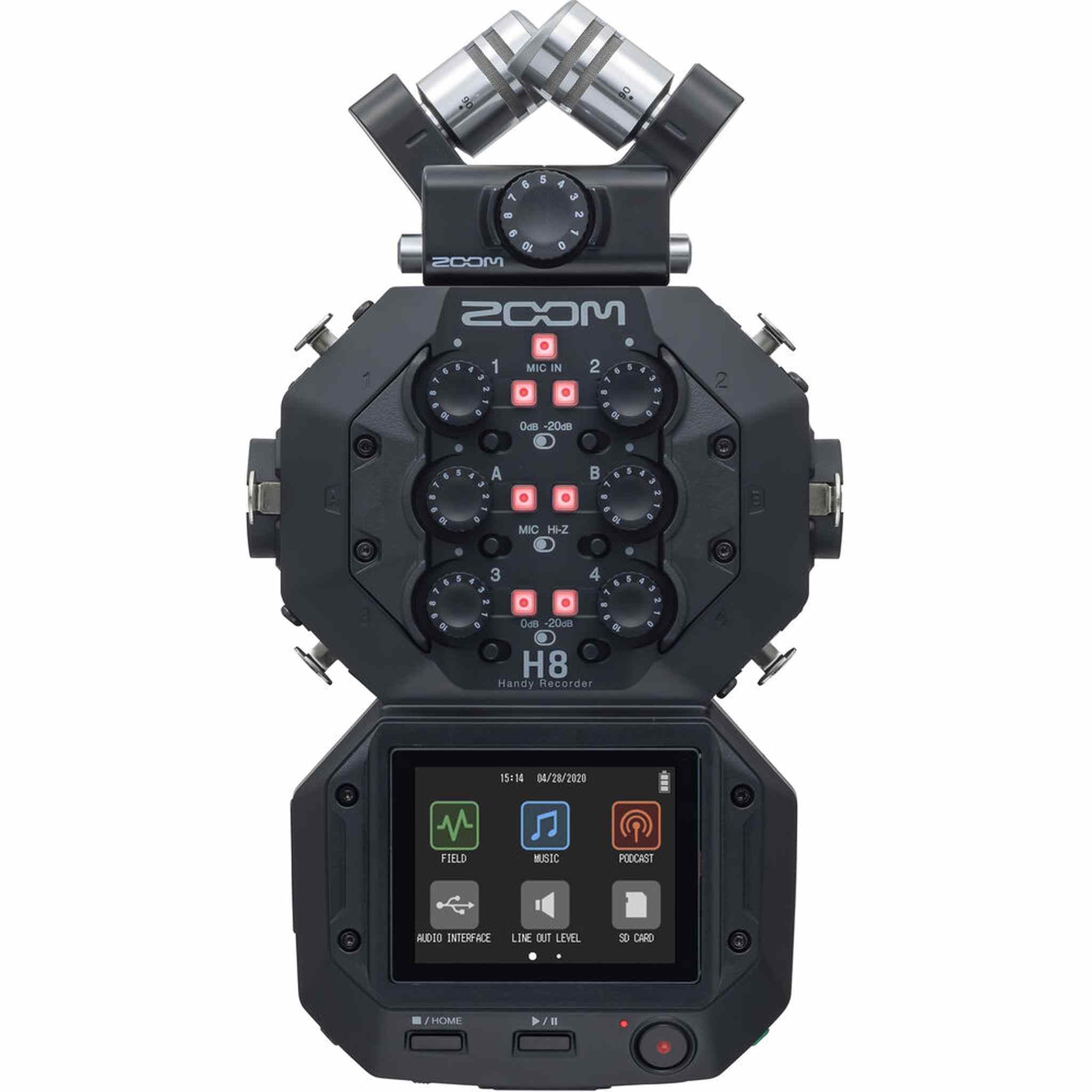 Zoom H8 12-Track Portable Recorder, Stereo Microphones, 6 Inputs, Touchscreen Interface, USB Audio Interface, Battery Powered, for Stereo/Multitrack Audio for Video, Podcasting, and Music