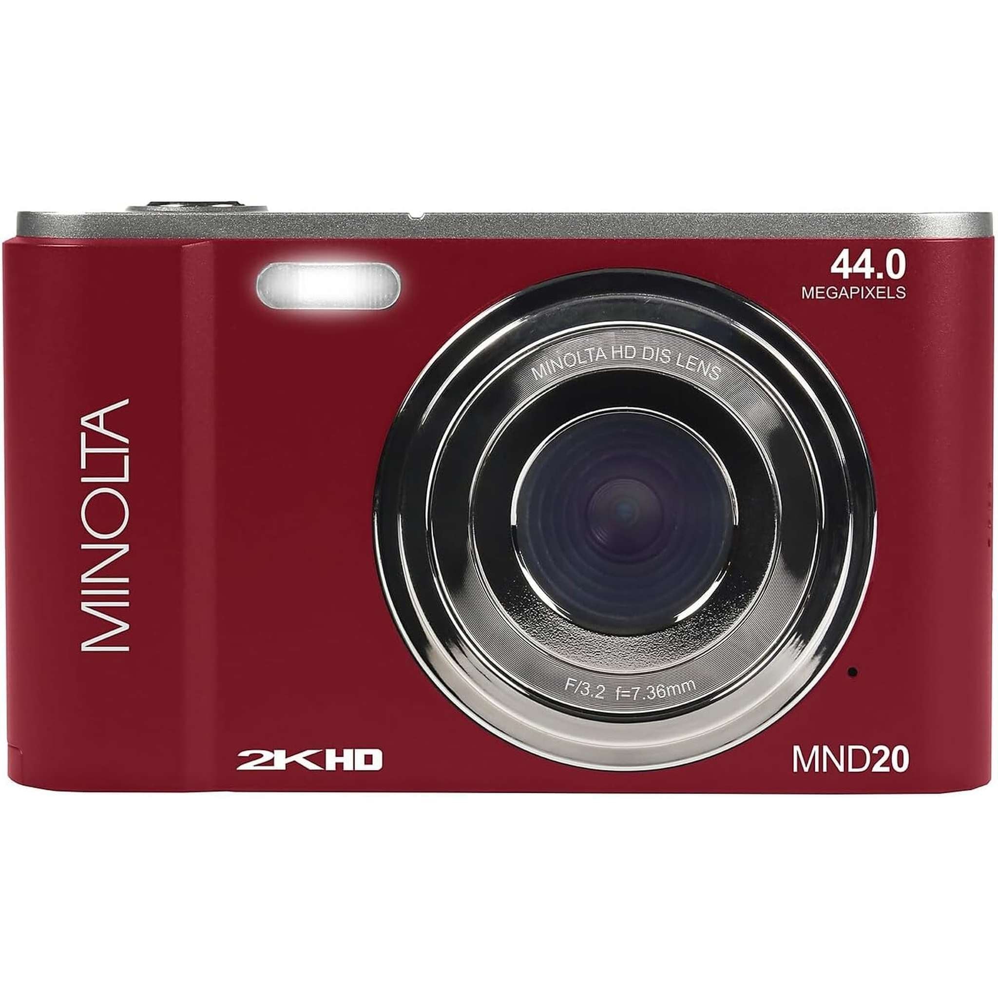 Minolta MND20 44 MP / 2.7K Ultra HD Digital Camera Red