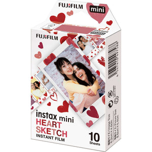 FUJIFILM INSTAX MINI Heart Sketch Instant Film 40 Exposures Bundle