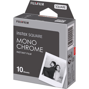 FUJIFILM INSTAX SQUARE Monochrome Instant Film 10 Exposures , Microfiber Cleaning Cloth, Bundle