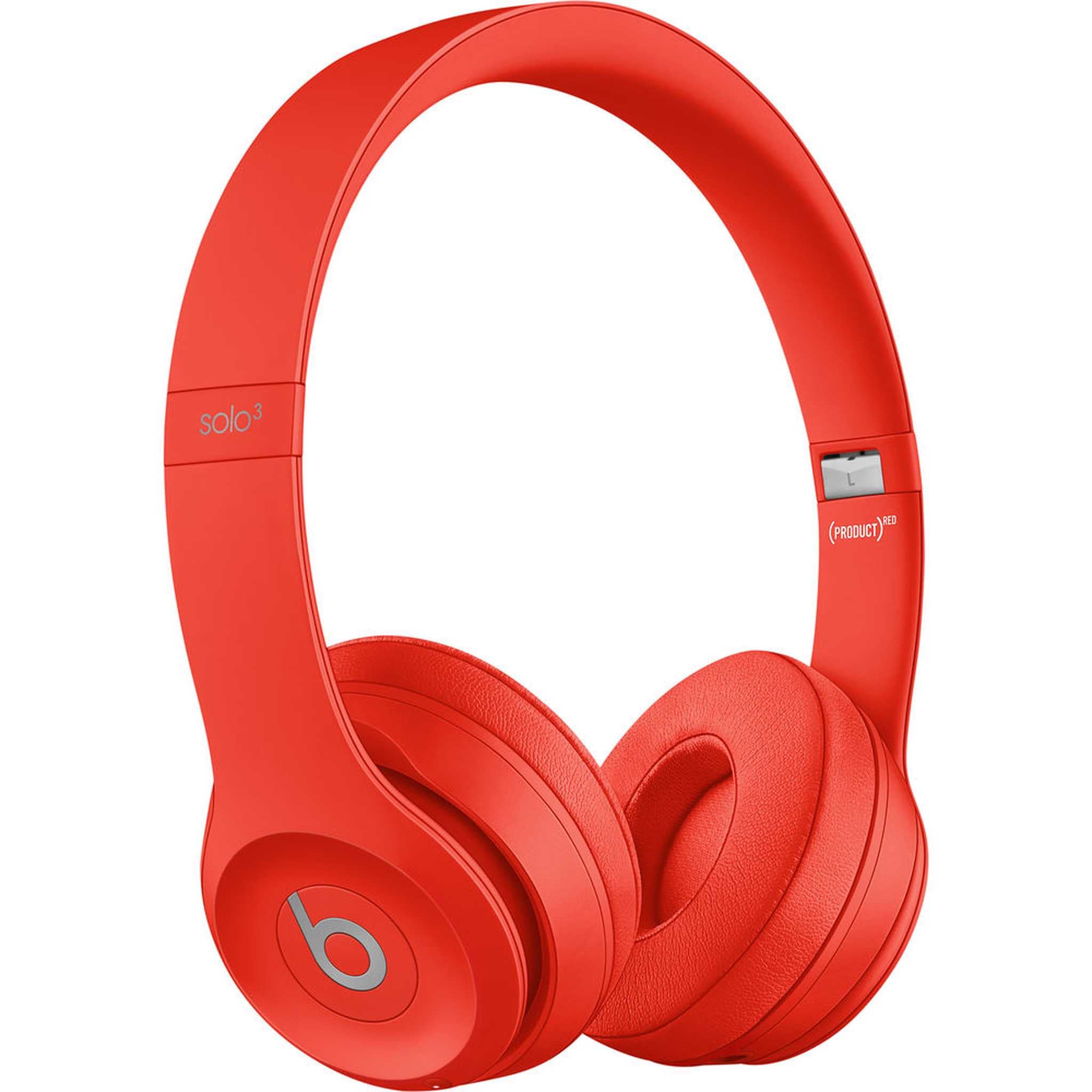 Beats Solo3 Wireless On-Ear Headphones Citrus Red Bundle With Accessories