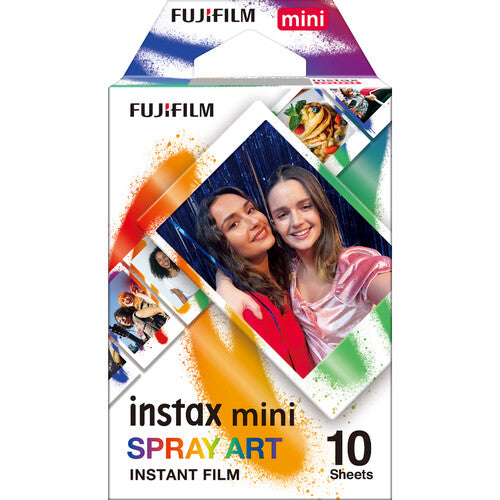 4xFUJIFILM INSTAX MINI Spray Art Instant Film 10 Exposures , Microfiber Cleaning Cloth, Bundle