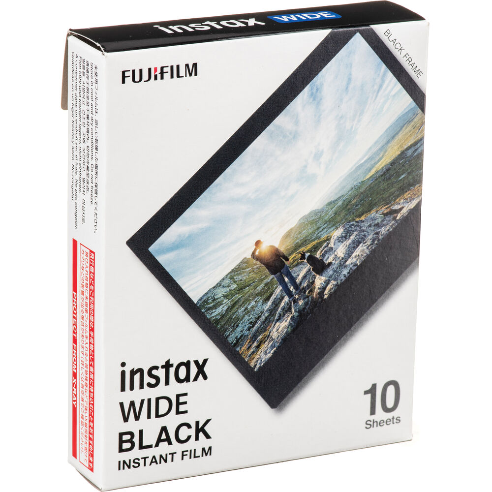 Fujifilm Instax Wide Black Instant Film 40 Exposures +Microfiber Cleaning Cloth