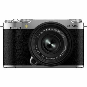 Fujifilm X-M5 Mirrorless Camera + XC 15-45mm f/3.5-5.6 OIS PZ Lens Bundle-Silver
