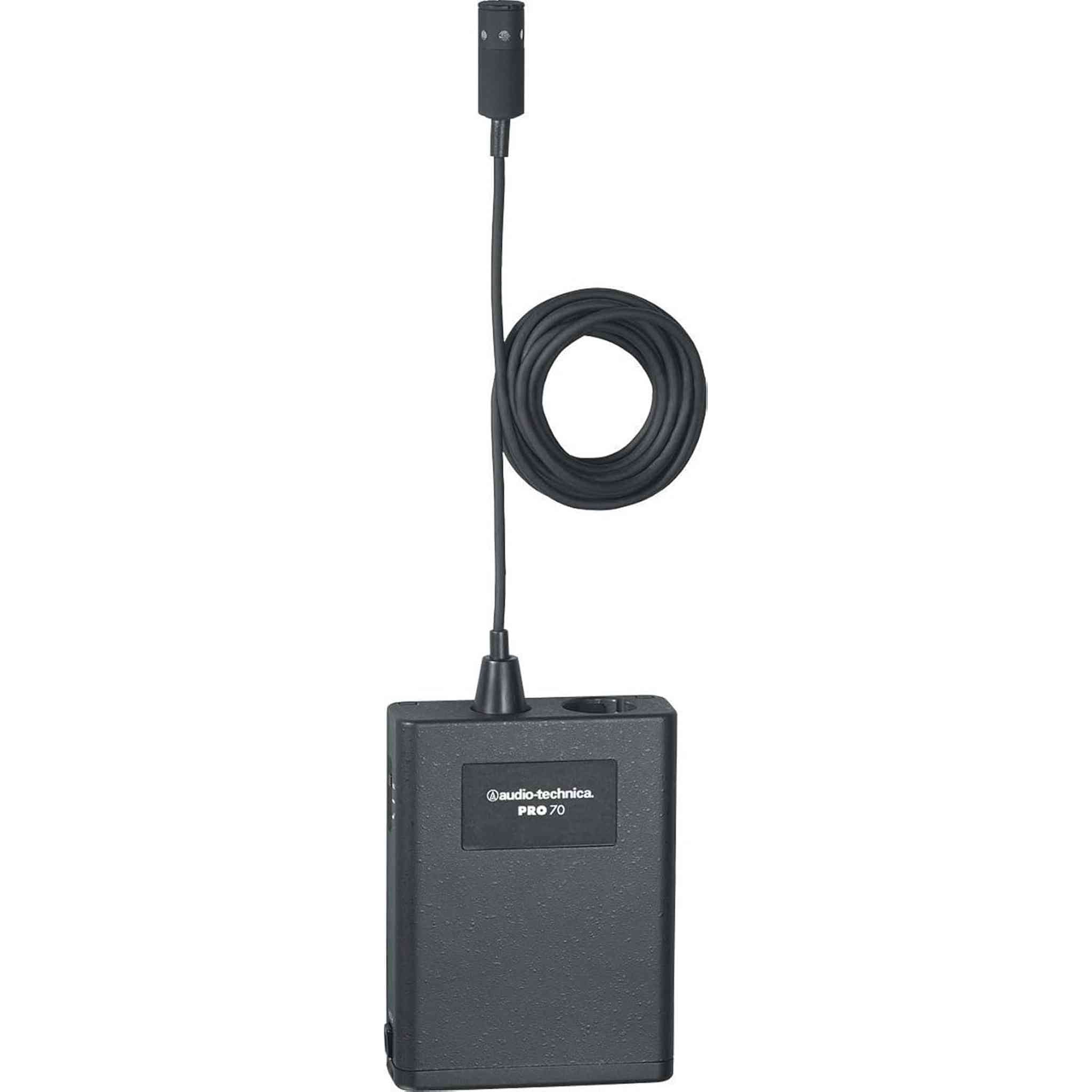 Audio-Technica Pro 70 Cardioid Lavalier Microphone, 4xAA Batteries With Charger