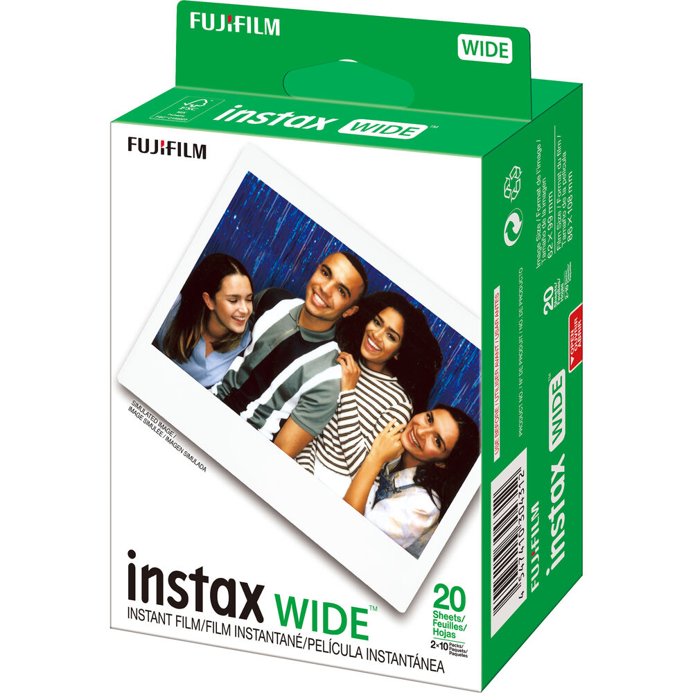 Fujifilm instax Wide Instant Film (20 Exposures) + Microfiber Cleaning Cloth