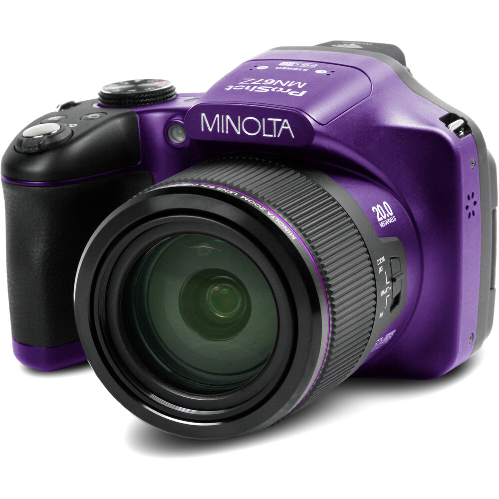 Minolta Pro Shot 20 MP HD Digital Camera with 67X Zoom, 1080P HD Video Bundle -