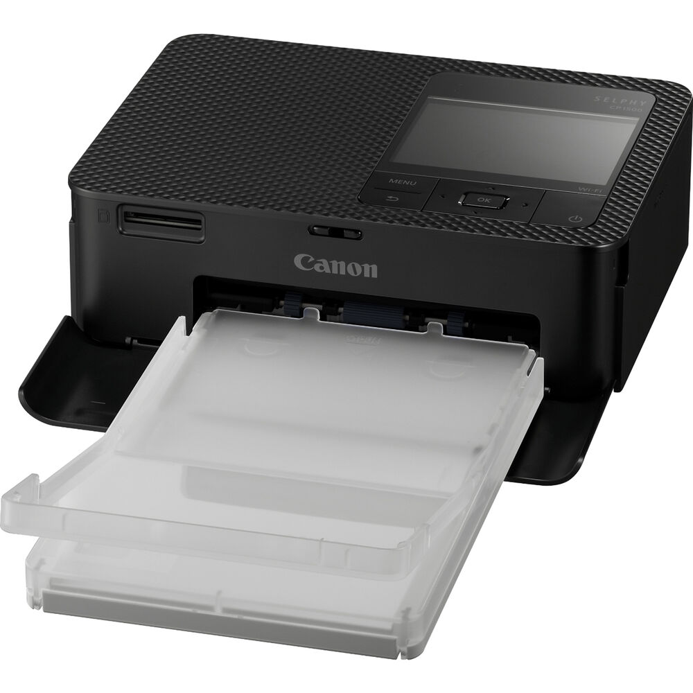 Canon SELPHY CP1500 Photo Printer (Black) + Canon RP-108 Color Ink and Paper Set + More Bundle