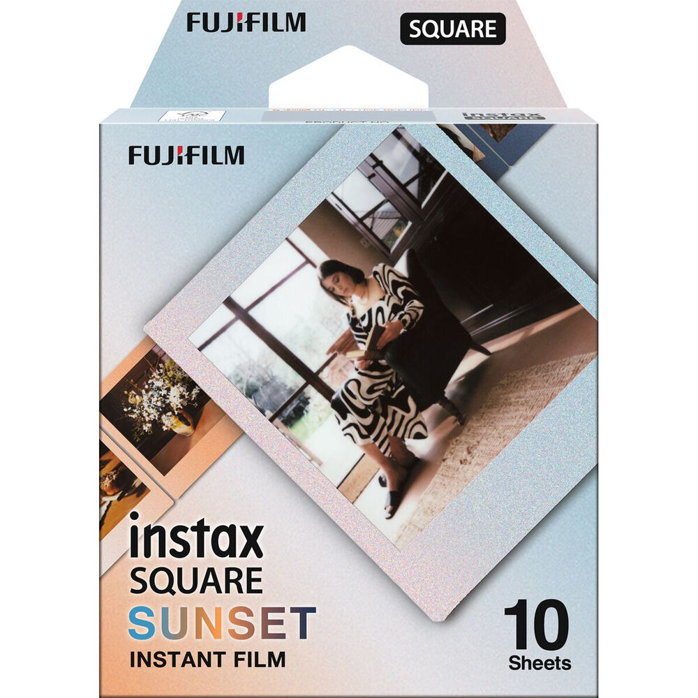 FUJIFILM INSTAX SQUARE Sunset Instant Film, Microfiber Cleaning Cloth, Bundle