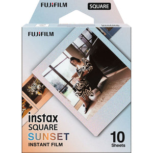 FUJIFILM INSTAX SQUARE Sunset Instant Film, Microfiber Cleaning Cloth, Bundle