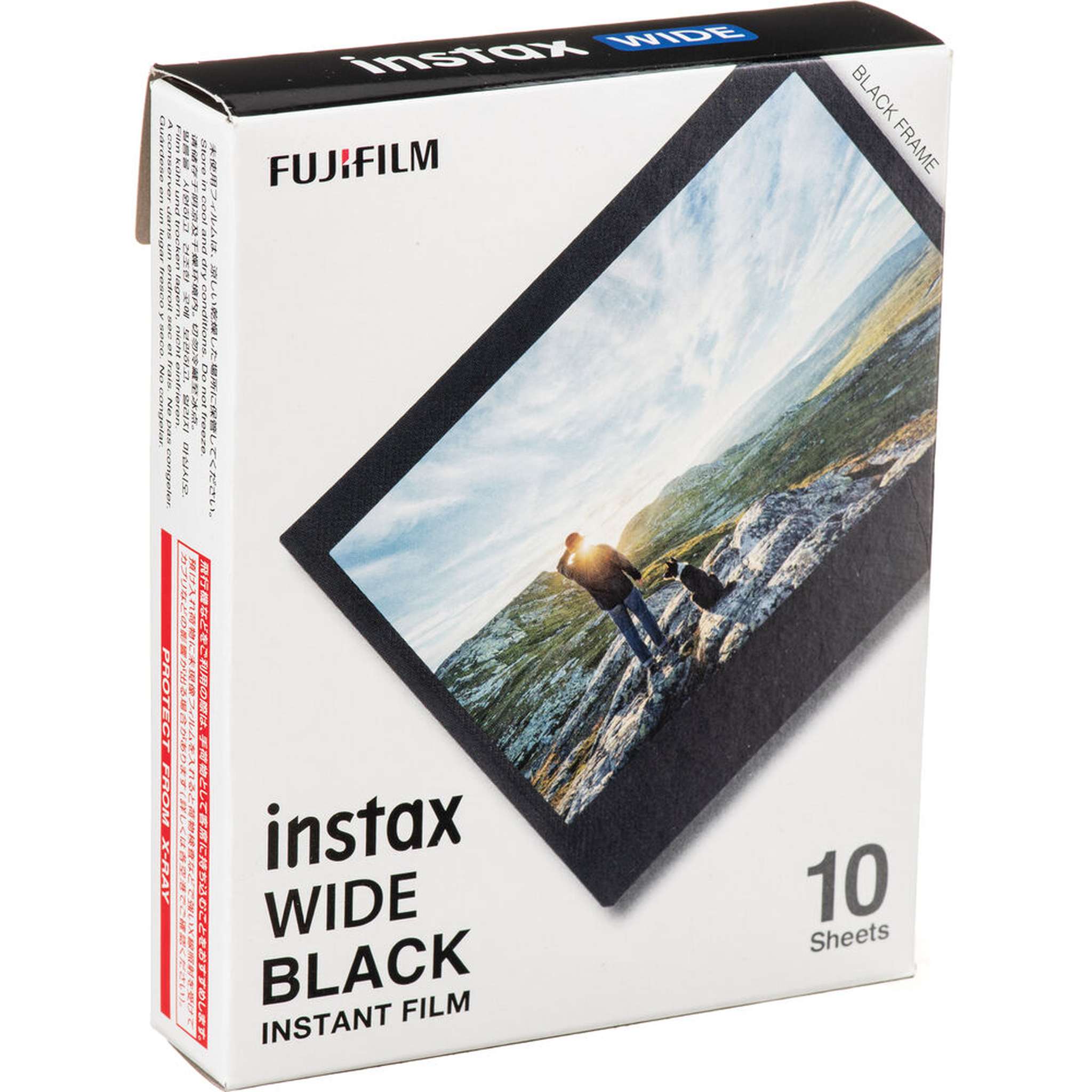 Fujifilm Instax Wide Black Instant Film 20 Exposures +Microfiber Cleaning Cloth