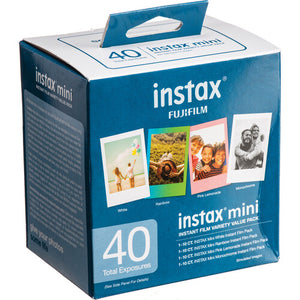 10xFUJIFILM INSTAX MINI Instant Film Variety Value Pack 40 Exposures , Microfiber Cleaning Cloth, Bundle