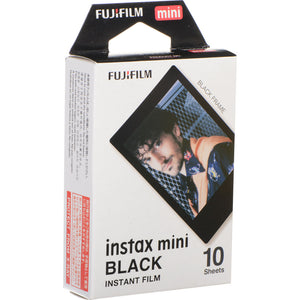 4xFUJIFILM INSTAX MINI Black Instant Film 10 Exposures , Microfiber Cleaning Cloth, Bundle
