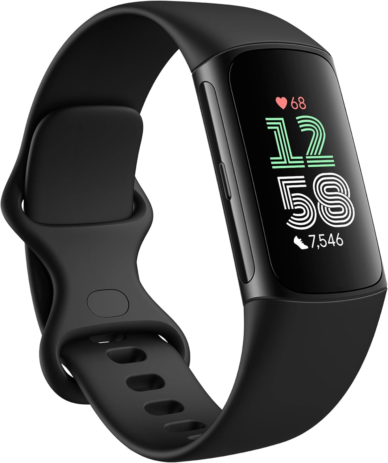Fitbit Charge 6 Fitness Tracker Smartwatch, Obsidian/Black Bundle