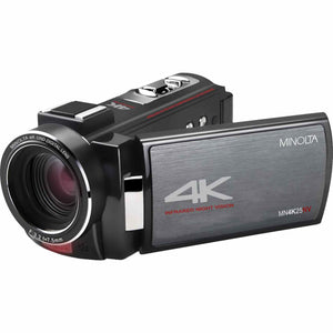 Minolta MN4K25NV 4K Ultra HD 30 MP Night Vision Camcorder Black Bundle kit