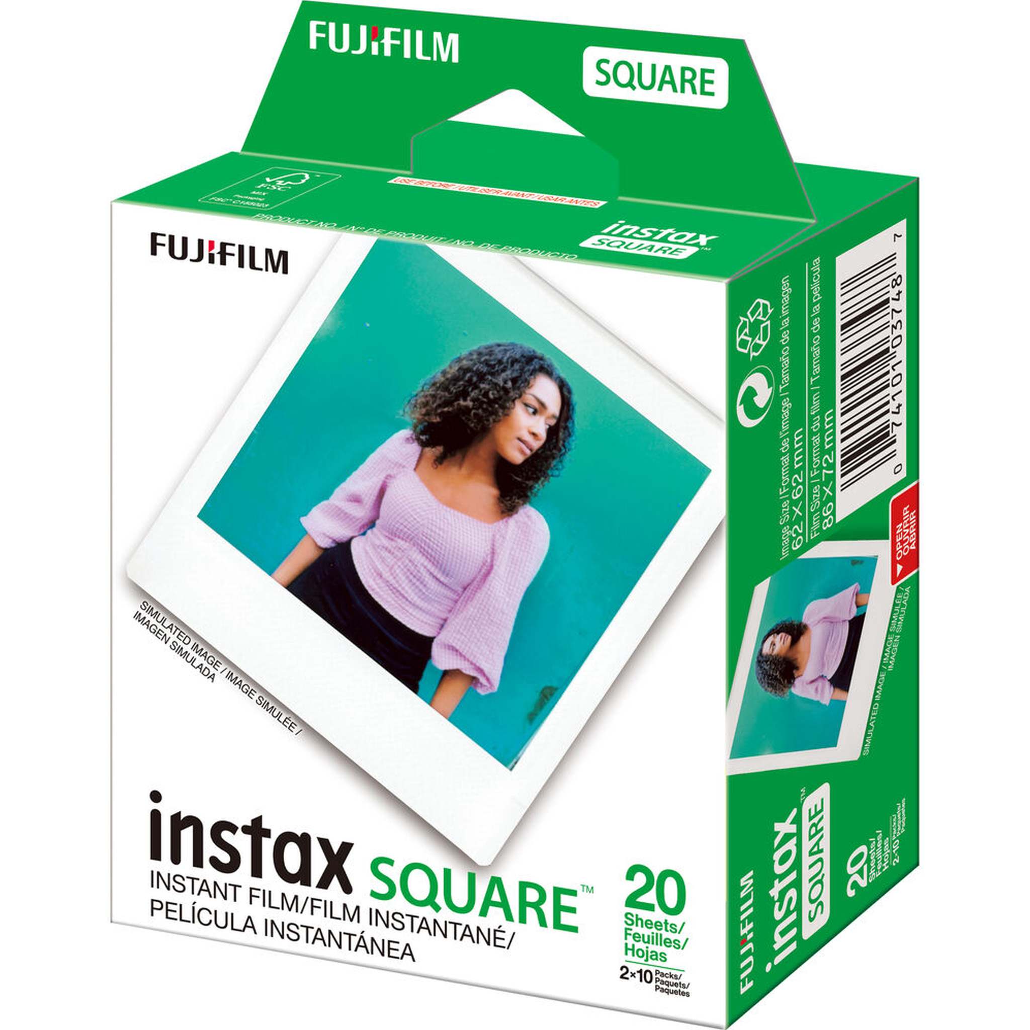 Fujifilm instax SQUARE Instant Film 60 Exposures + Microfiber Cleaning Cloth
