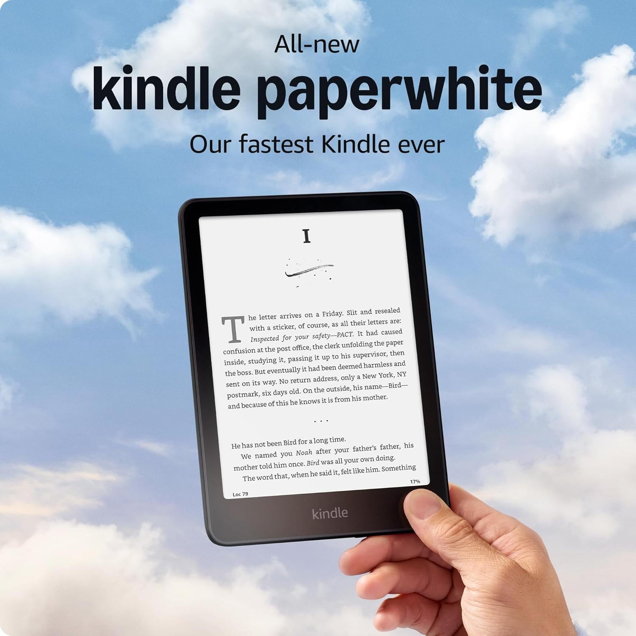 7 inch Kindle Paperwhite 16 GB - 2024 - Black + Tablet Essentials Starter Kit 5 Piece 10 inch sleeve earbuds stylus cleaning cloth stand -Black + More Kindle