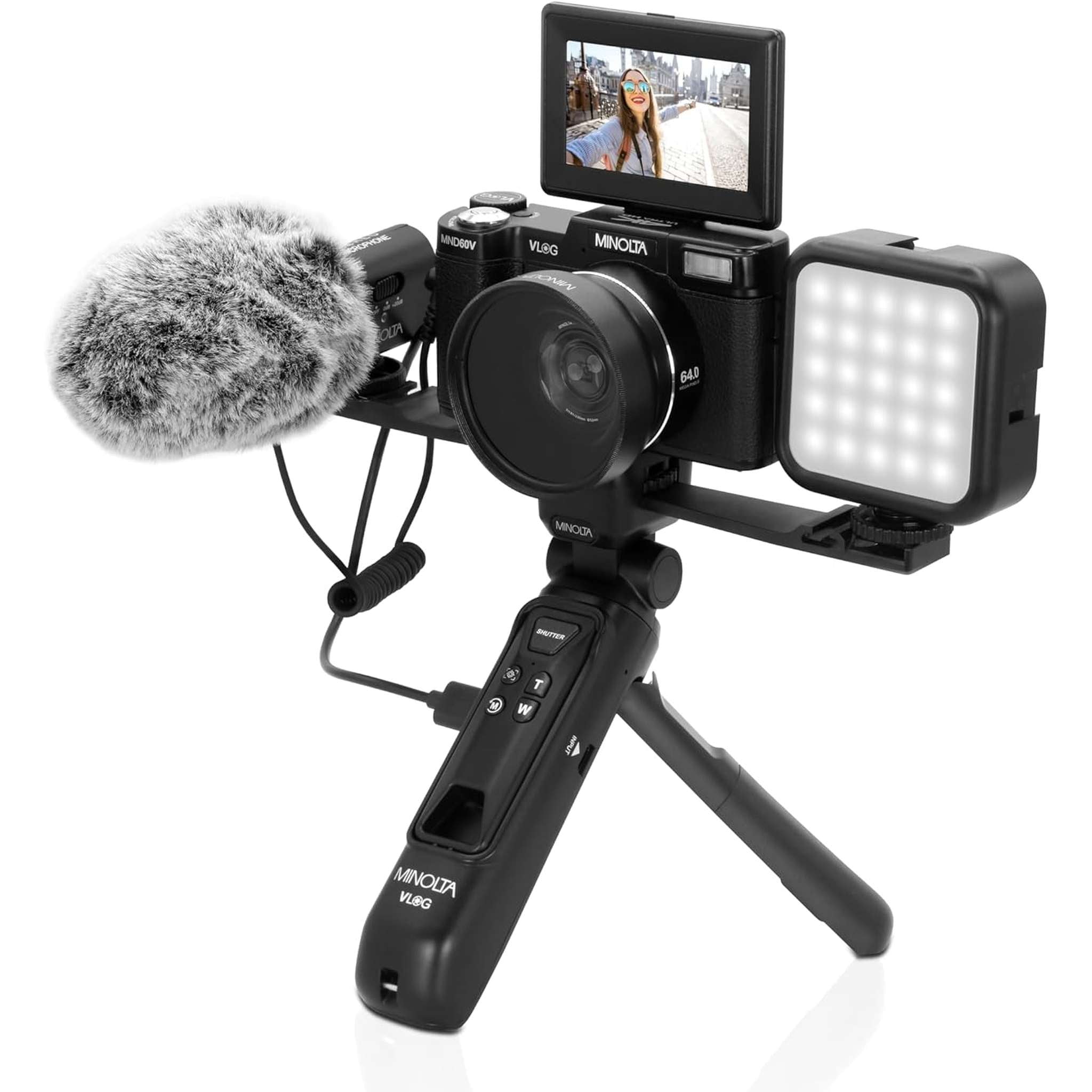 Minolta MND60V 64 MP Autofocus / 4K60FPS Ultra HD VLOG Camera Kit Bundle Minolta