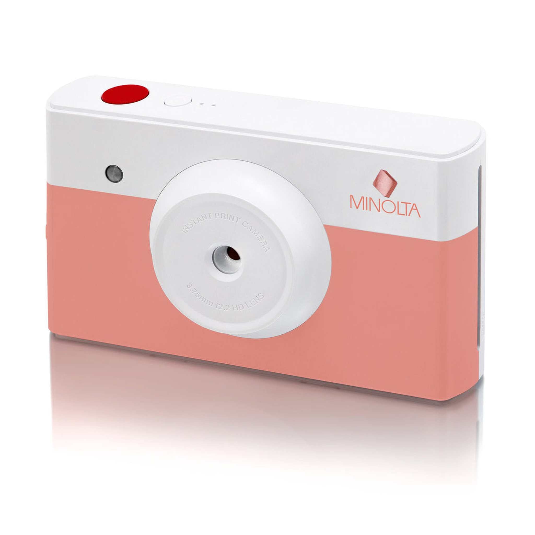 Minolta Instapix Print Camera with Printer Coral Pink , Camera Bag, Diginerds Microfiber Cleaning Cloth, 2x Instapix 2 pack Instaprint mini Cartridges 20 Photo Print , Bundle Minolta