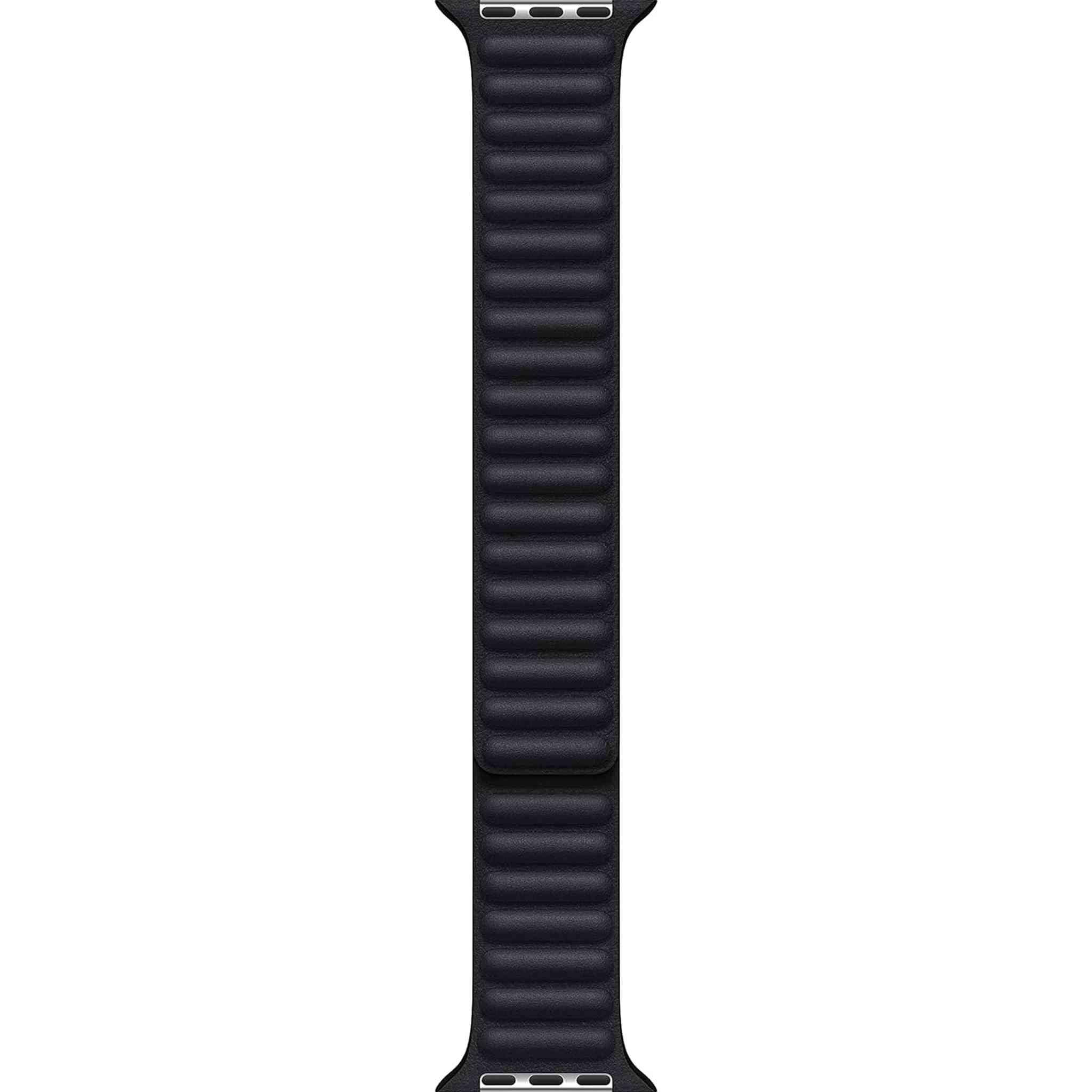 Apple 45mm Leather Watch Band - Midnight S/M with USB-C Charging Block Bundle