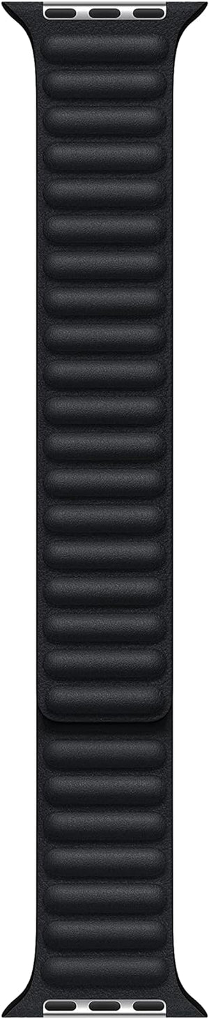 Apple 45mm Leather Watch Band - Midnight S/M with USB-C Charging Block Bundle