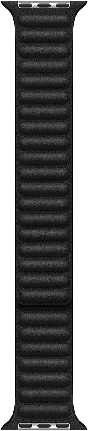 Apple 45mm Leather Watch Band - Midnight S/M with USB-C Charging Block Bundle