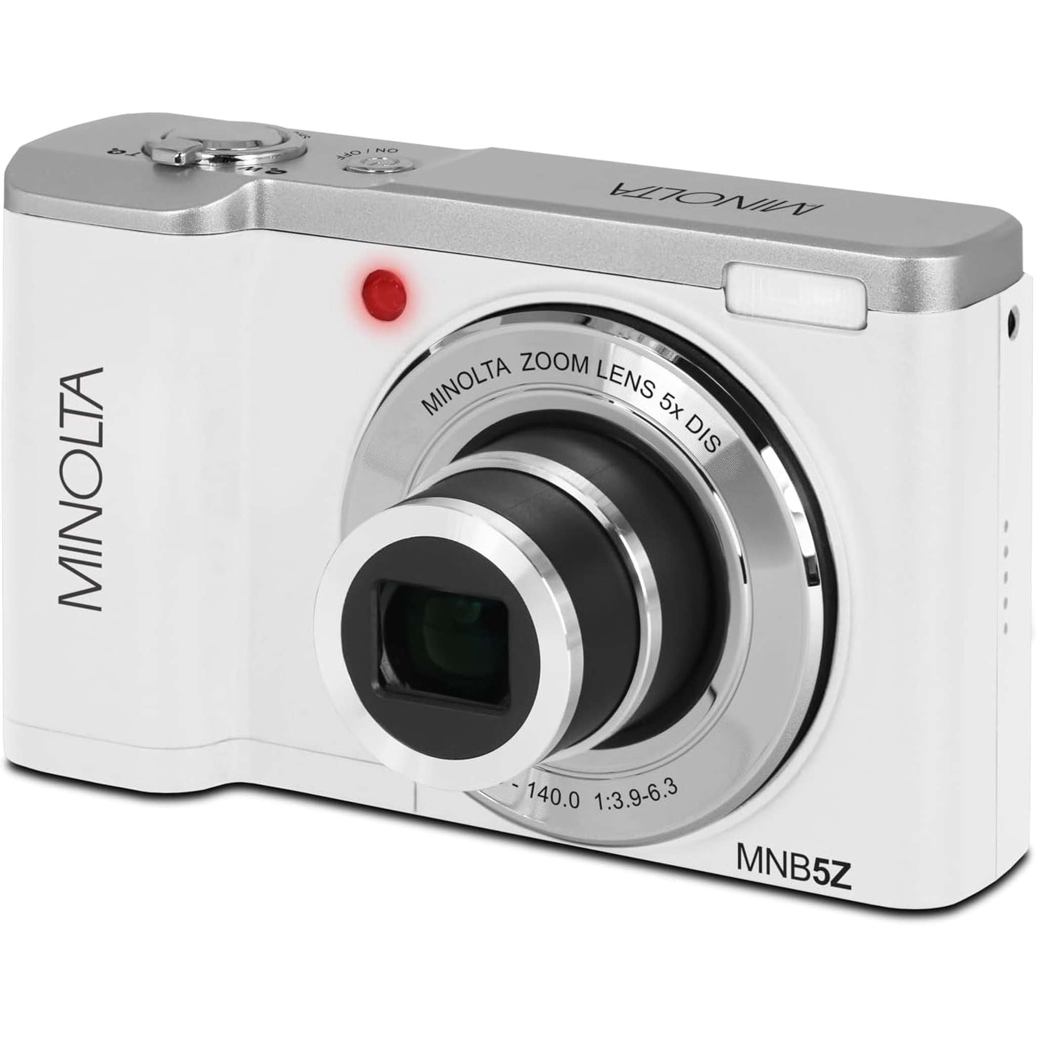 Minolta MNB5Z Digital Camera 56MP with 5x Optical Zoom in White Bundle