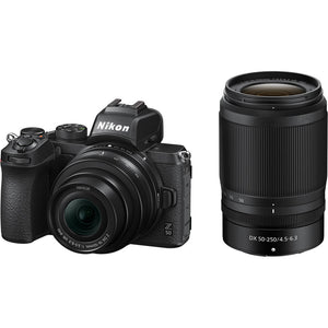 Nikon Z50 Compact Lightweight Mirrorless Camera with 16-50mm and 50-250mm Lenses 1632 Bundle